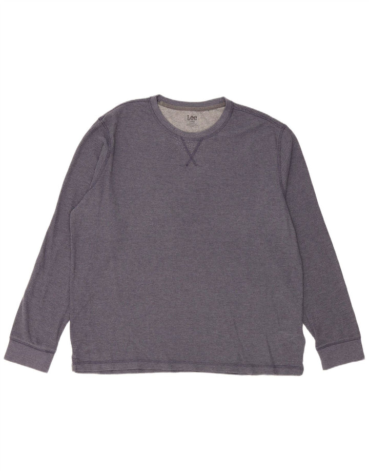 LEE Mens Regular Fit Top Long Sleeve XL Navy Blue Cotton
