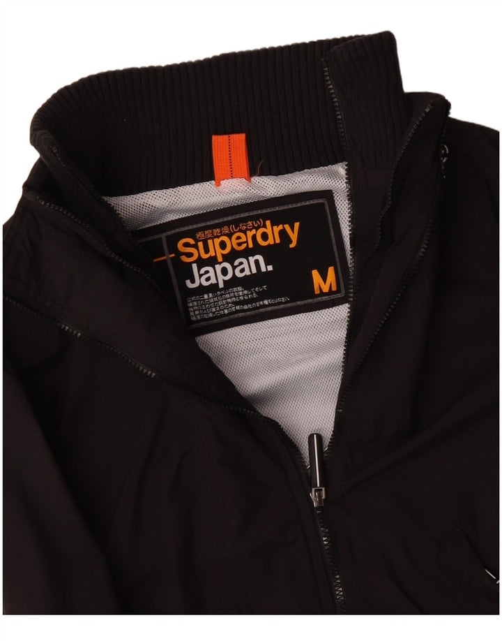 SUPERDRY Windbreaker Jacket til kvinder UK 14 Medium Sort Polyester