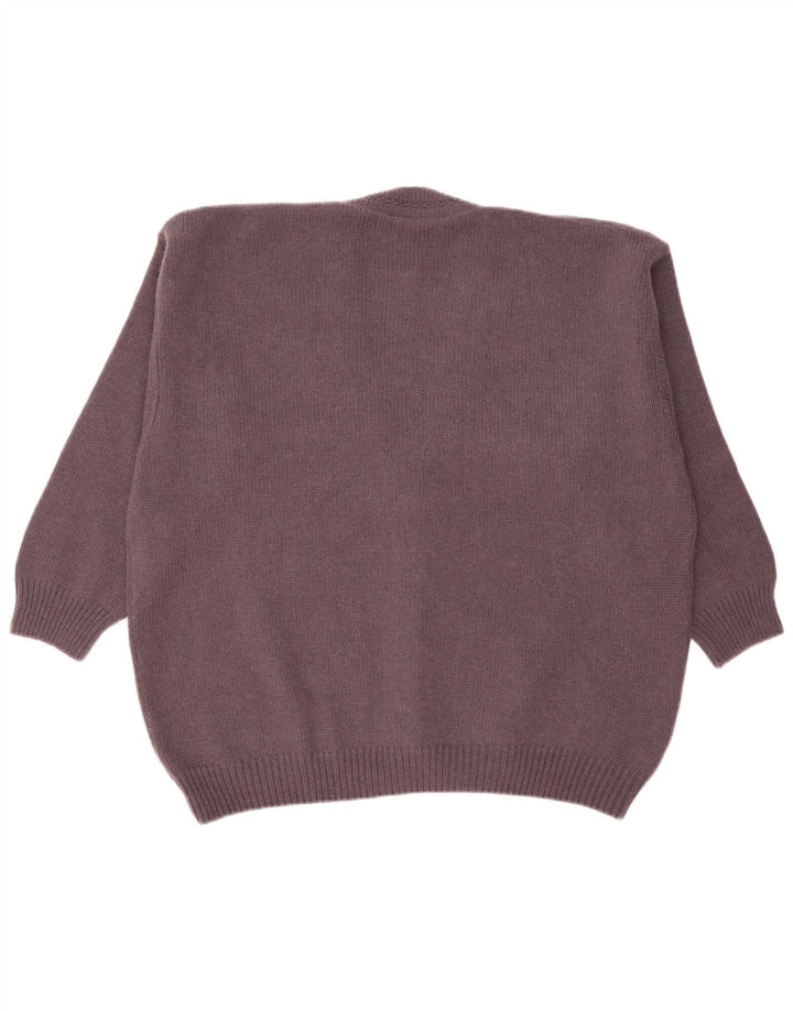 VINTAGE Mens Cardigan Sweater XL Purple