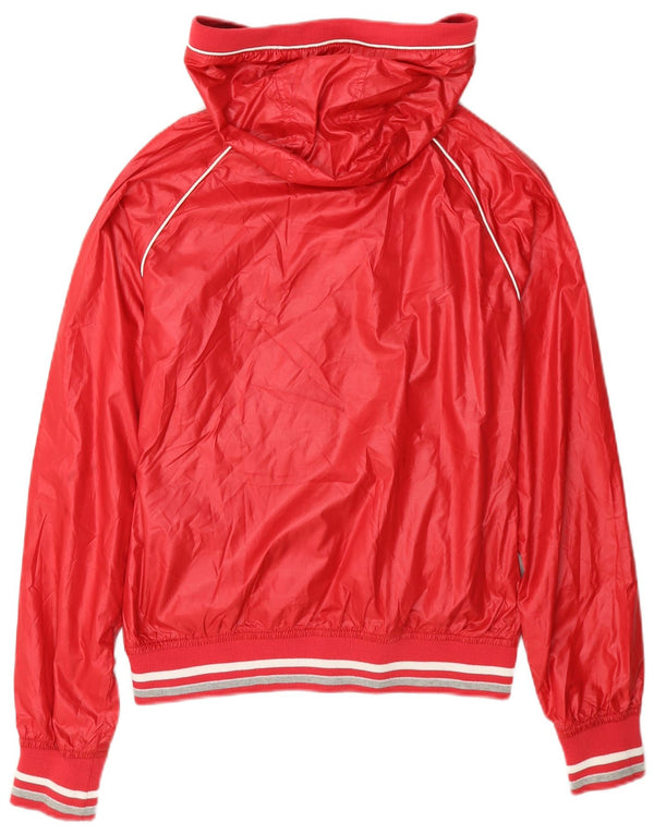 Champion Dame Hooded Tracksuit Top Jacket UK 14 Medium Red Polyester