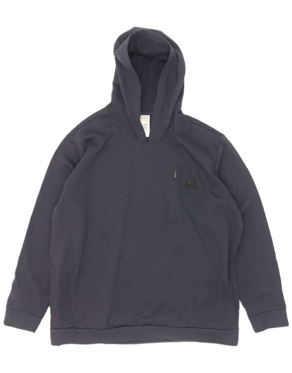 Adidas hættetrøje til mænd 2XL marineblå polyester
