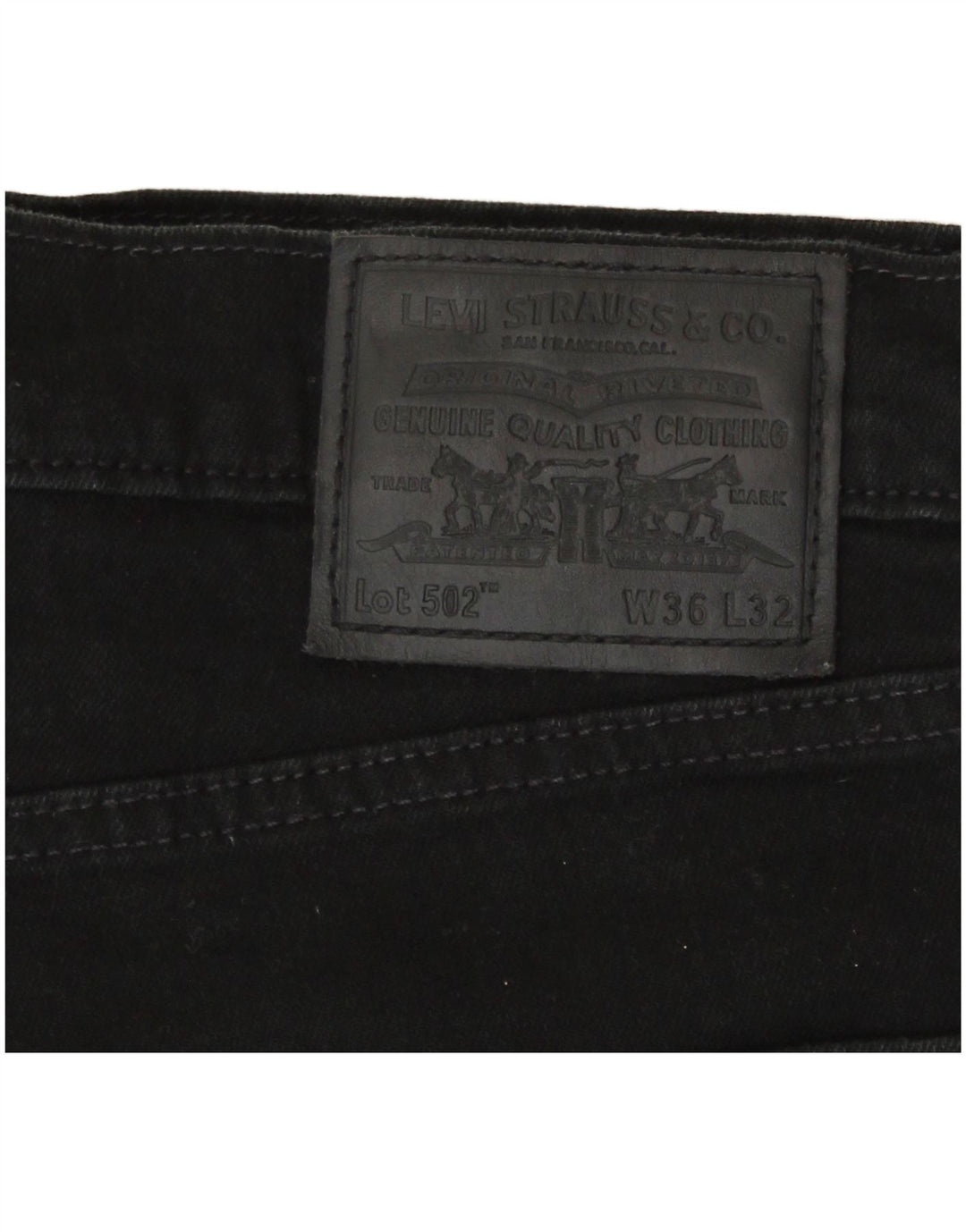 Levi's Herre 502 tilspidsede jeans W36 L32 sort bomuld
