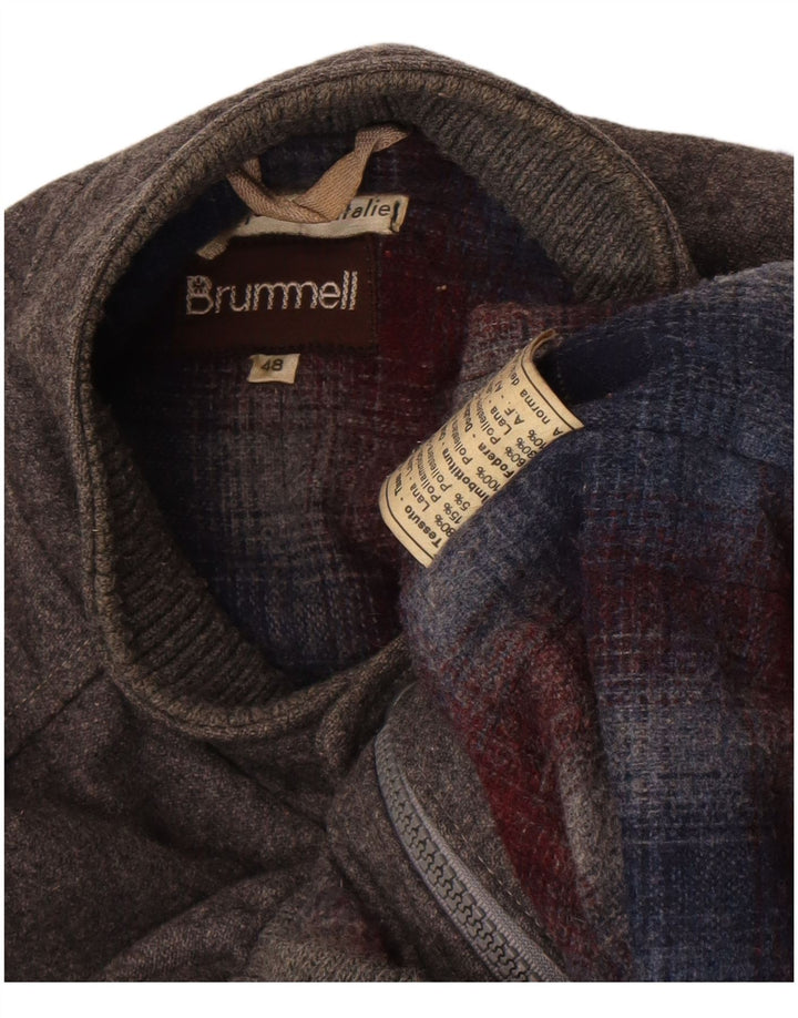 Brummell Herre Bomber Bomber Jacket IT 48 Medium Grå Uld