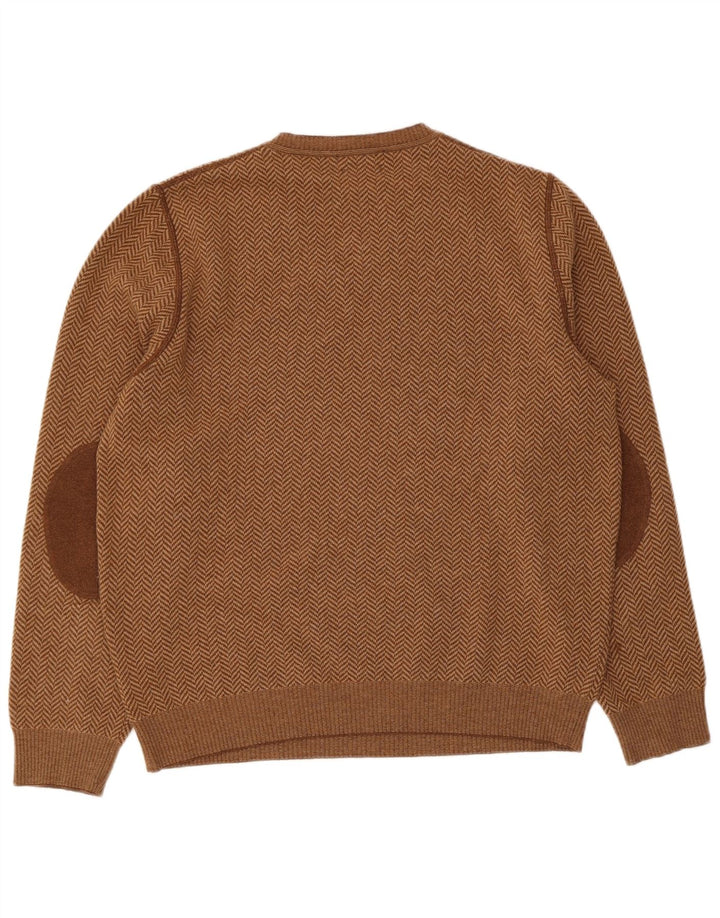 Massimo Dutti Herre V-hals sweater Stor brun sildebensuld