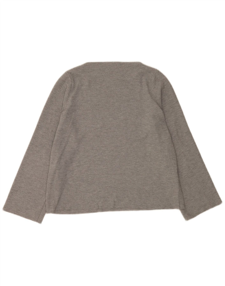 Zara Dame Trafaluc Oversized Top Langærmet UK 10 Lille Grå Polyester