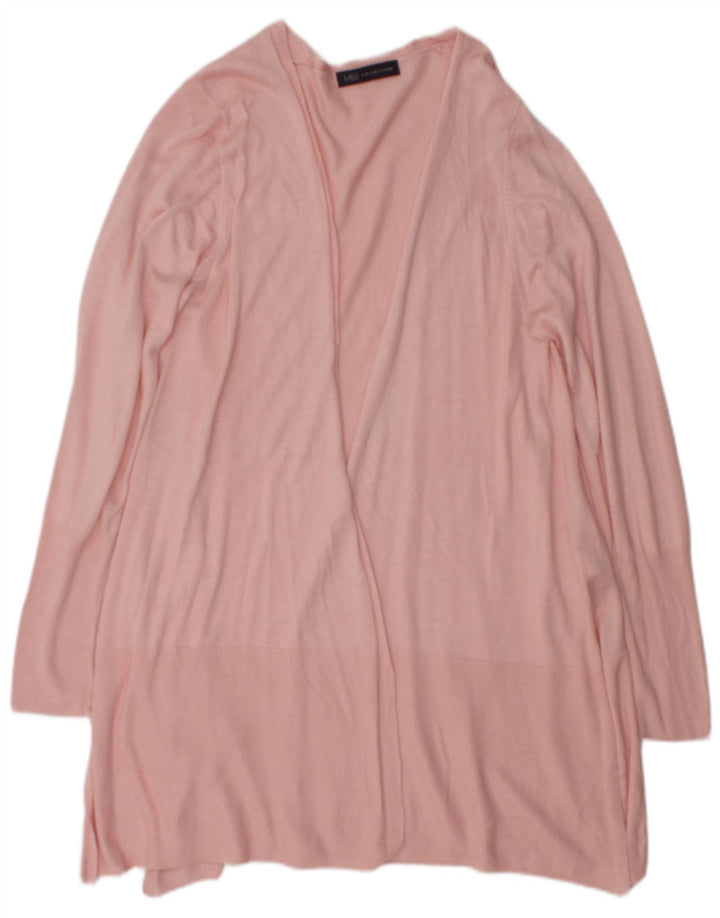 Marks & Spencer Dame Longline Åben Cardigan Sweater UK 16 Large Pink