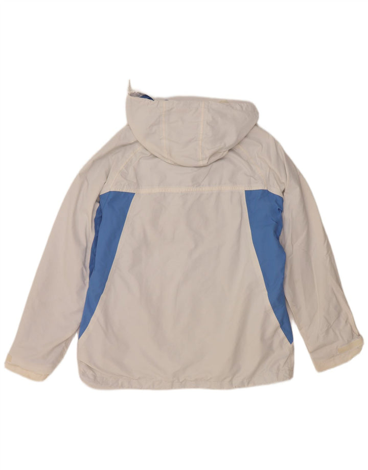 Weird Fish Dame Regnjakke med hætte UK 14 Large White Colourblock Nylon