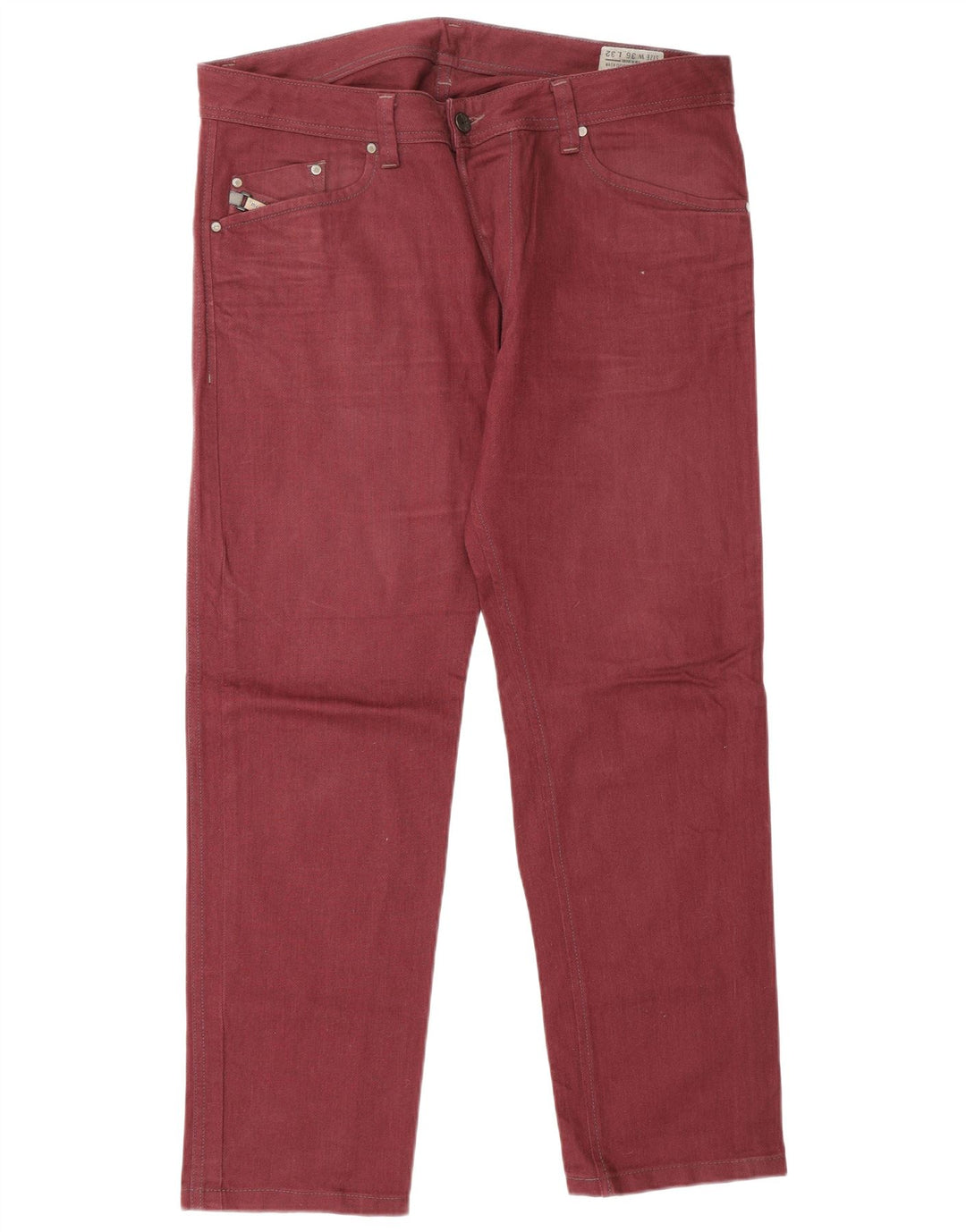 Diesel Straight Jeans til mænd W36 L32 Bourgogne bomuld
