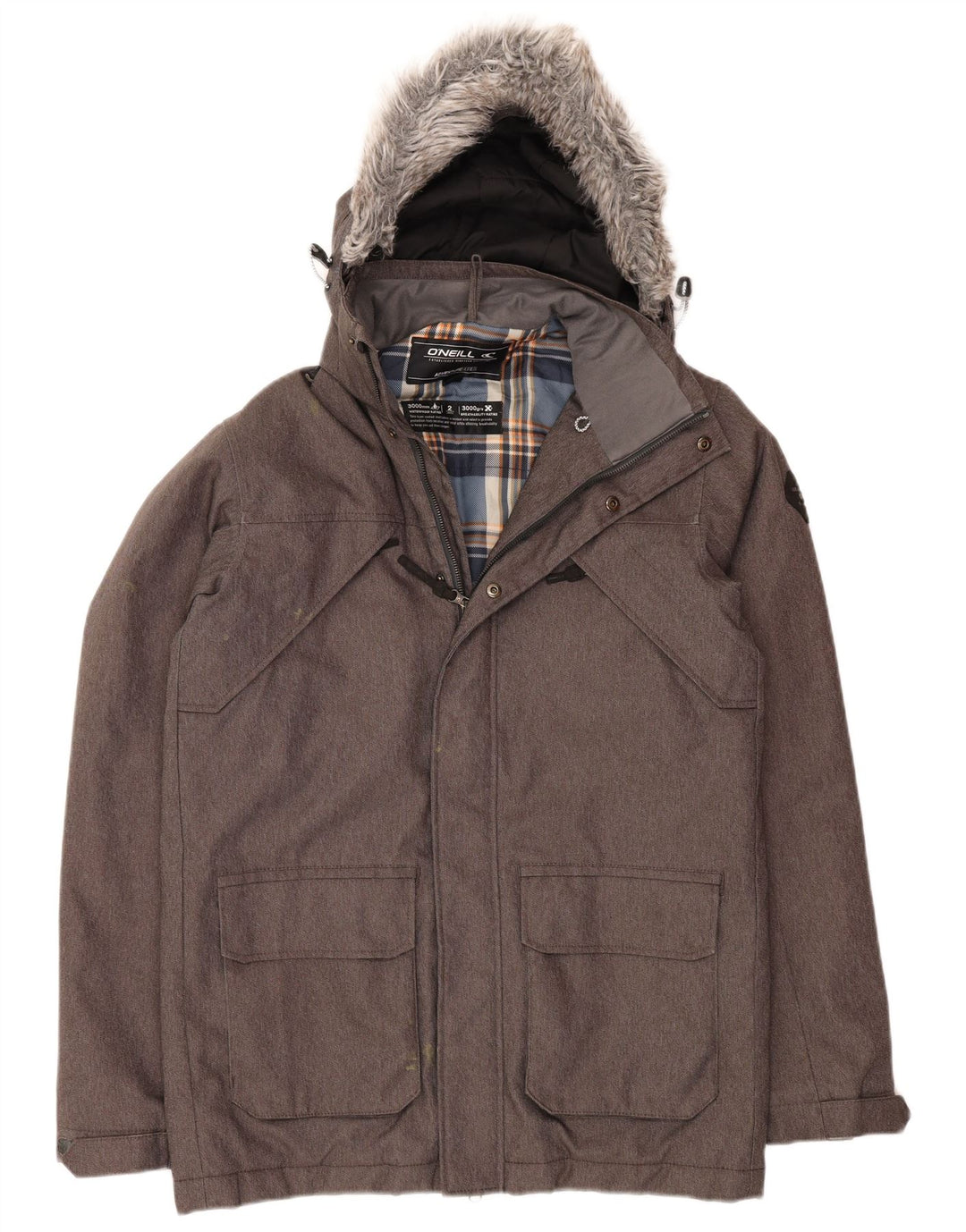 O'Neill Herre Hooded Windbreaker Jacket UK 36 Small Grey Polyester