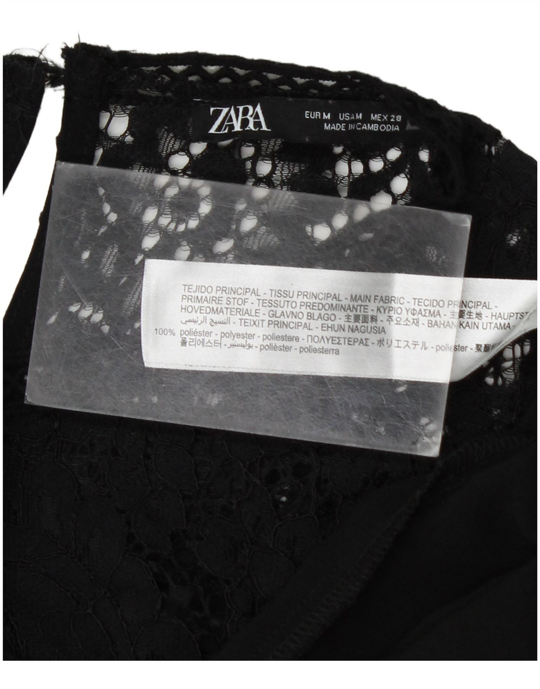 Zara langærmet basiskjole til kvinder DK 14 Medium Black Floral Polyester