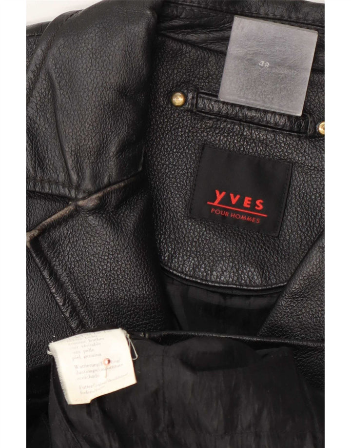 Vintage herre læderjakke IT 48 Medium Sort