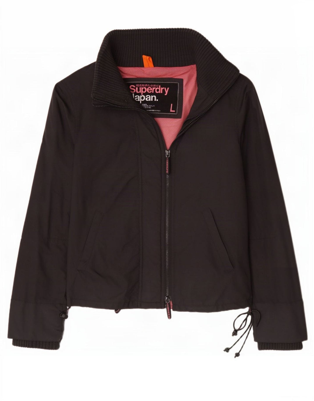 Superdry regnjakke til kvinder UK 16 Stor sort nylon