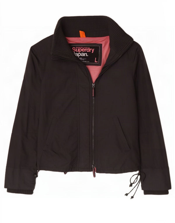 Superdry regnjakke til kvinder UK 16 Stor sort nylon