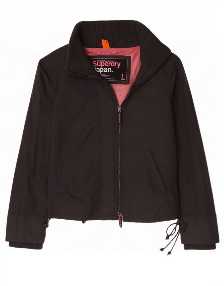 Superdry regnjakke til kvinder UK 16 Stor sort nylon