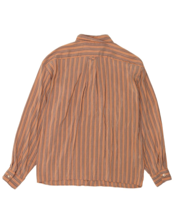 Vintage Womens Shirt UK 18 XL Brown Striped