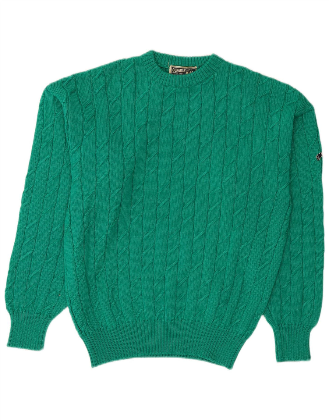 Ouragan Herre Crew Neck Jumper Sweater Small Green New Wool