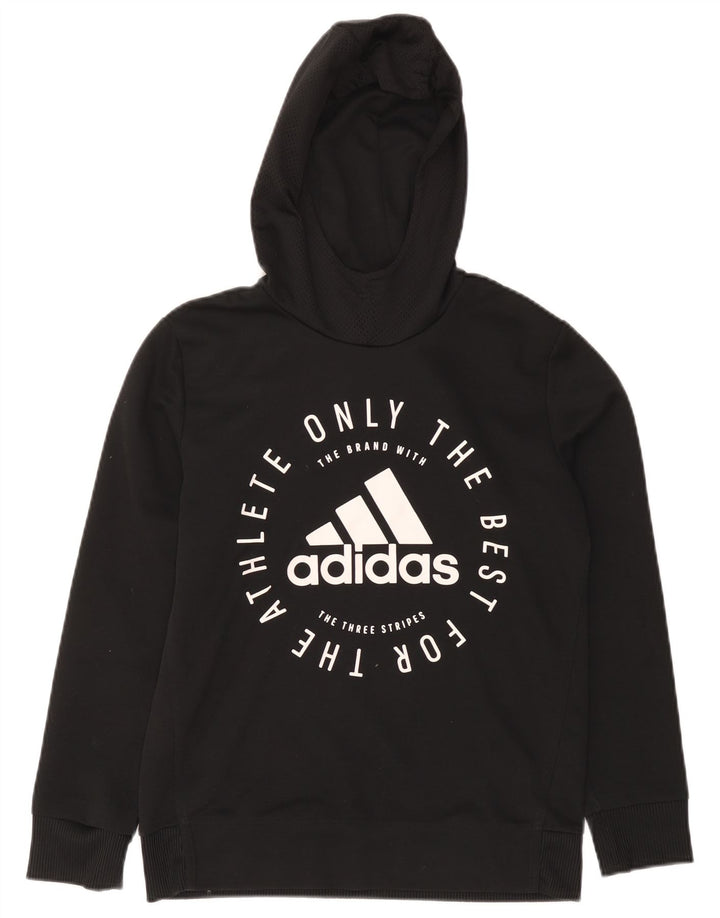 Adidas Grafisk hættetrøje til drenge 13-14 år Sort polyester