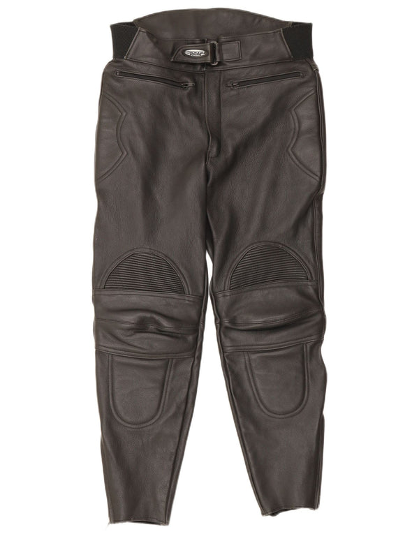 Scott Womens Læder Moto Racer Bukser UK 16 Large W34 L27 Black Biker