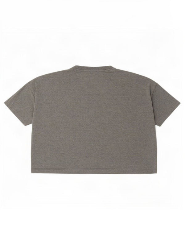 Nike Womens Crop Oversized grafisk T-shirt Top UK 10 Small Grey Modal