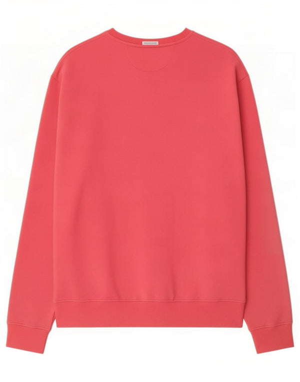 Massimo Dutti Dame Loose Fit Sweatshirt Jumper UK 16 Large Pink Bomuld