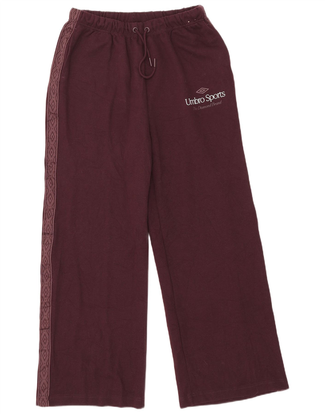 Umbro Womens Graphic Tracksuit Trousers UK 14 Large Burgundy Polyester