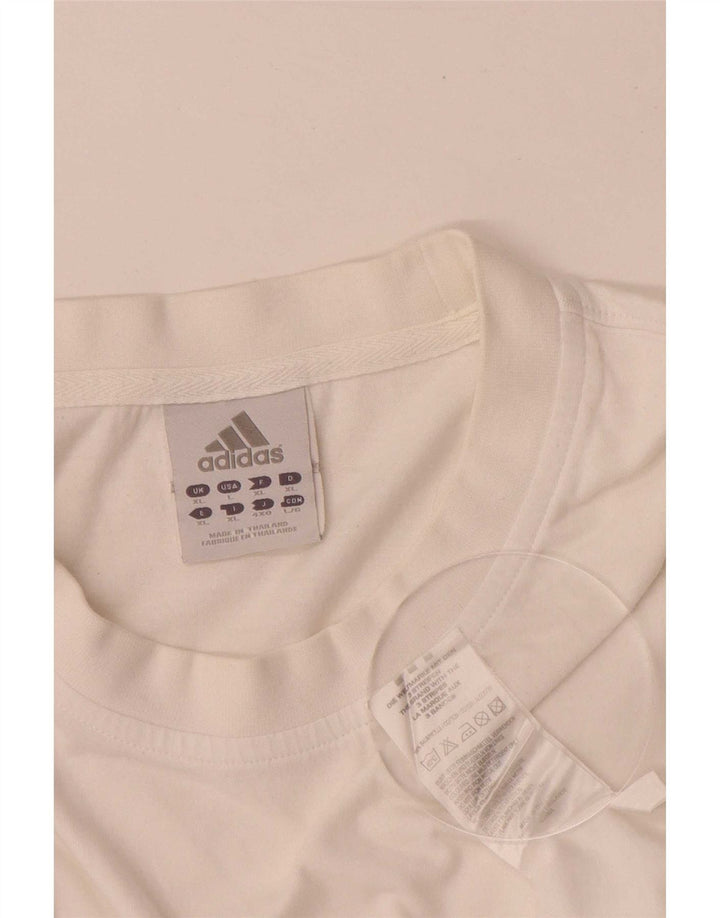 Adidas Herre T-Shirt Top XL Hvid Bomuld