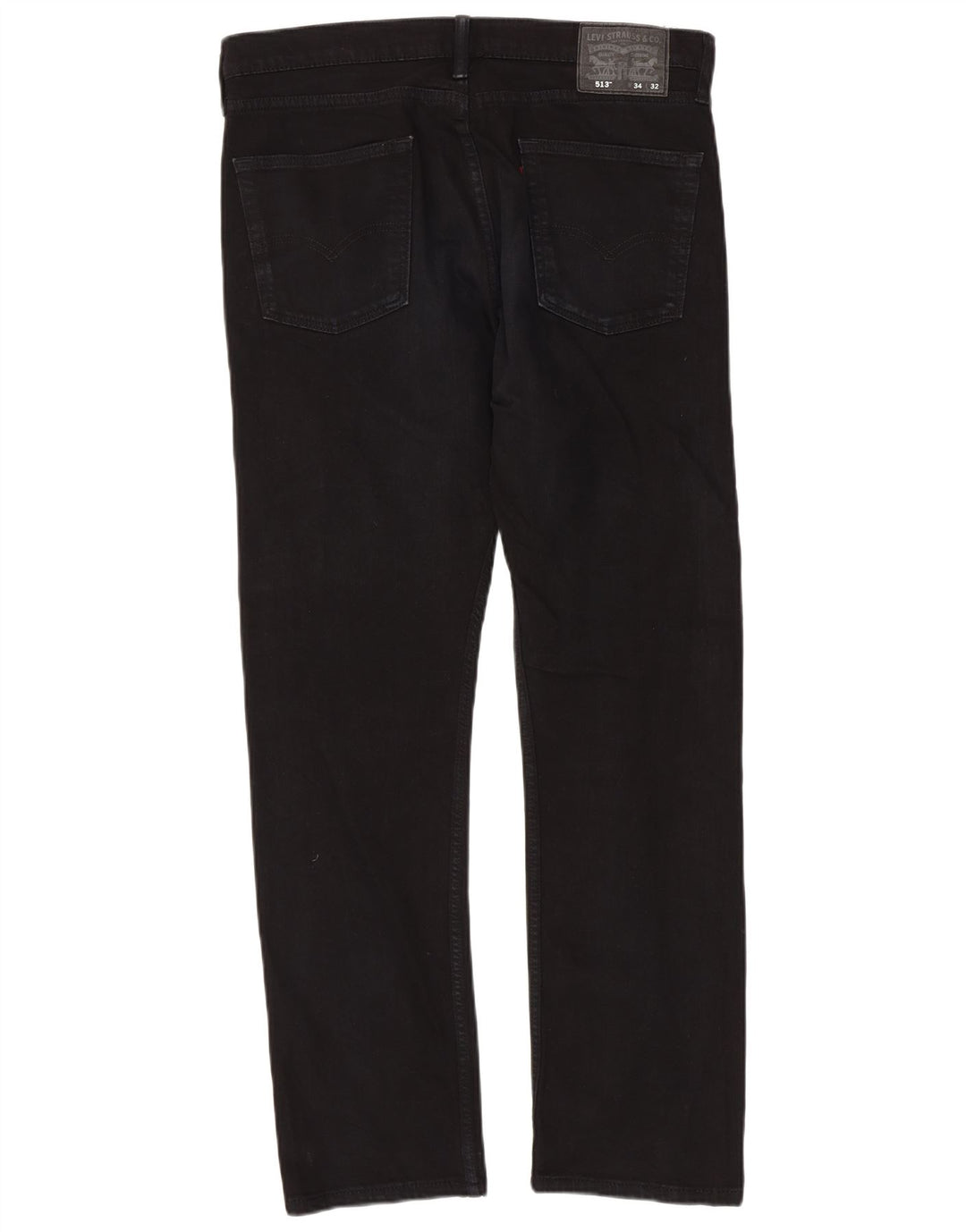 Levi's Herre 513 Slim Straight Jeans W34 L32 Sort Bomuld