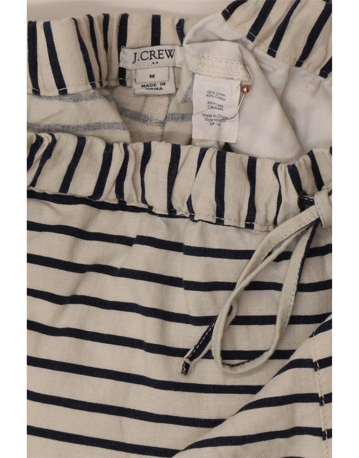 J. CREW Womens Hot Pants Medium W30 Off White Stribet linned