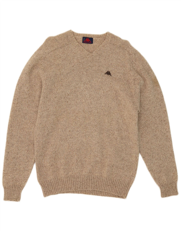 Kappa Herre V-hals sweater Stor Beige Flecked Uld