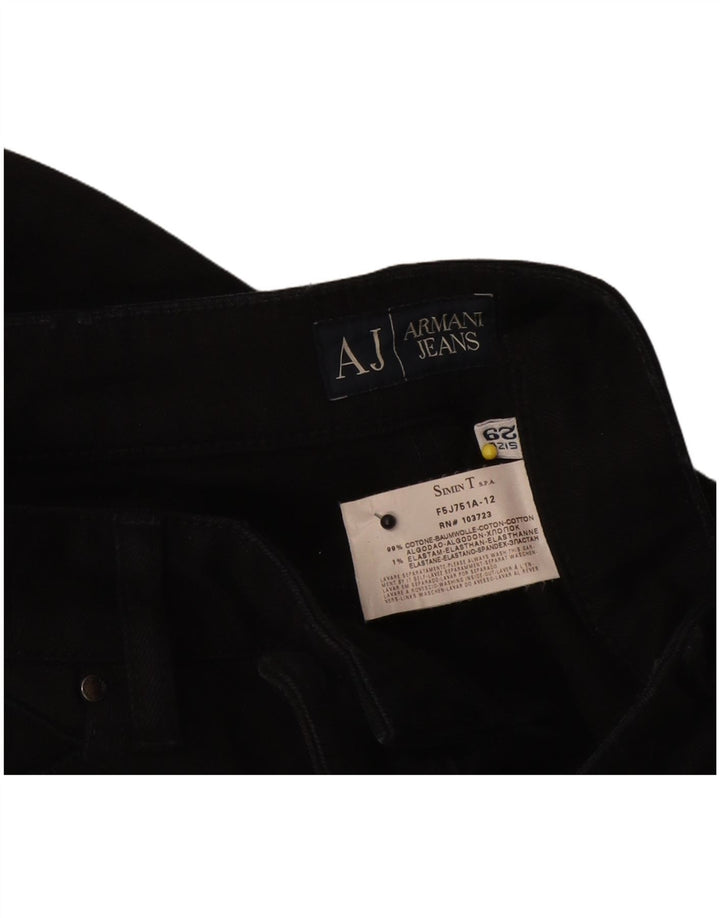 Armani Dame Straight Jeans W29 L33 Sort Bomuld