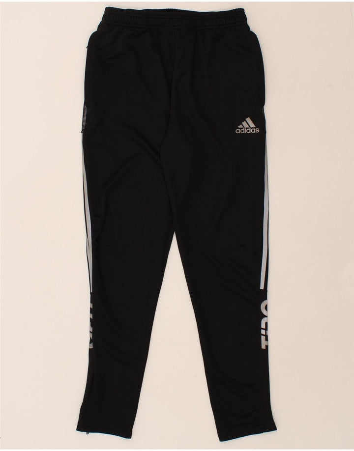 ADIDAS Mens Aeroready Graphic Tracksuit Trousers Small Black Polyester Vintage Adidas and Second-Hand Adidas from Messina Hembry 