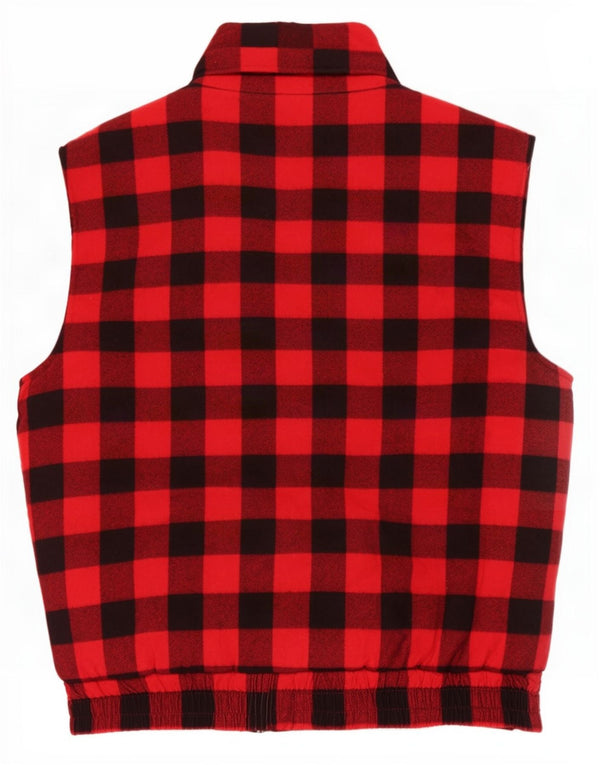 Vintage Herre Gilet UK 42 XL rød ternet