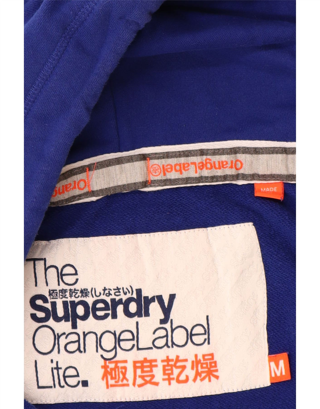 Superdry hættetrøje med lynlås til kvinder UK 12 Mellemblå bomuld