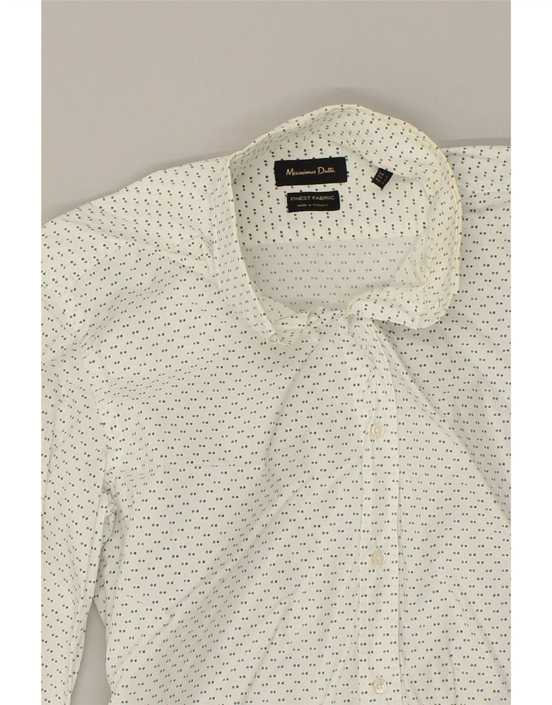 MASSIMO DUTTI Mens Shirt Large White Spotted | Vintage Massimo Dutti | Thrift | Second-Hand Massimo Dutti | Used Clothing | Messina Hembry 