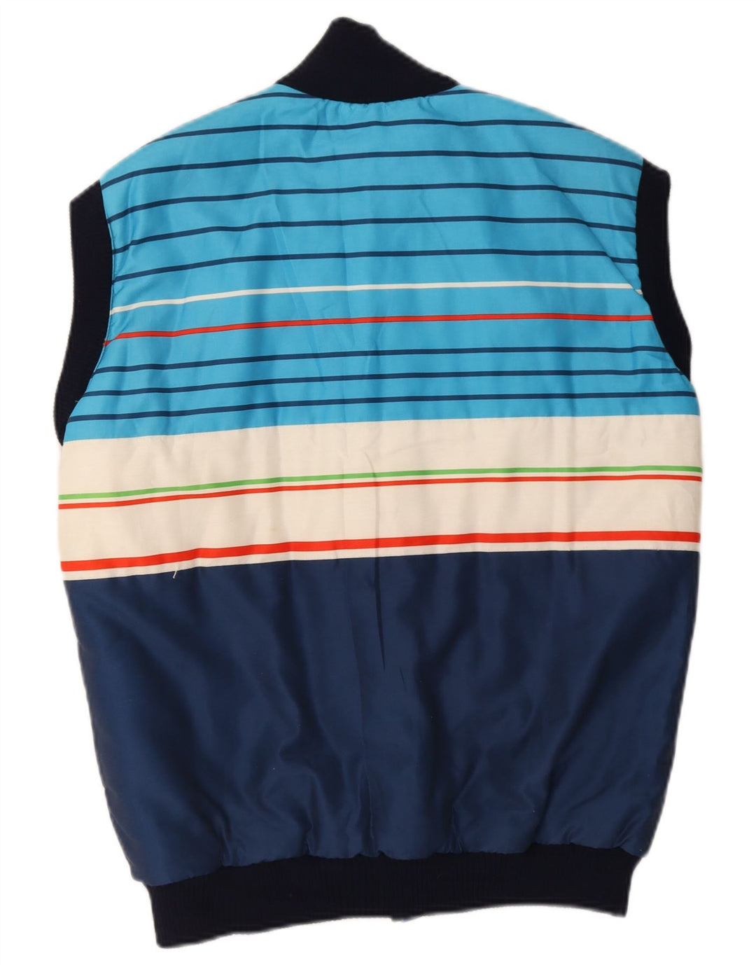 Azzurra Herre Polstret Gilet UK 40 Large Navy Blue Colourblock Polyester