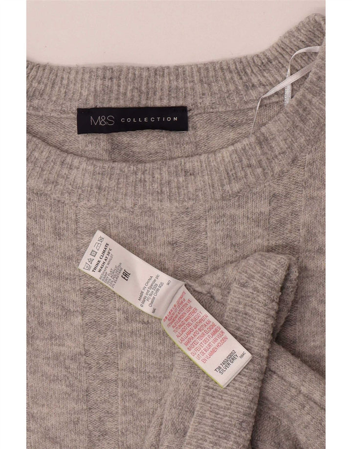 Marks & Spencer Dame Oversized Boat Neck Jumper Sweater UK 10 Small Grey