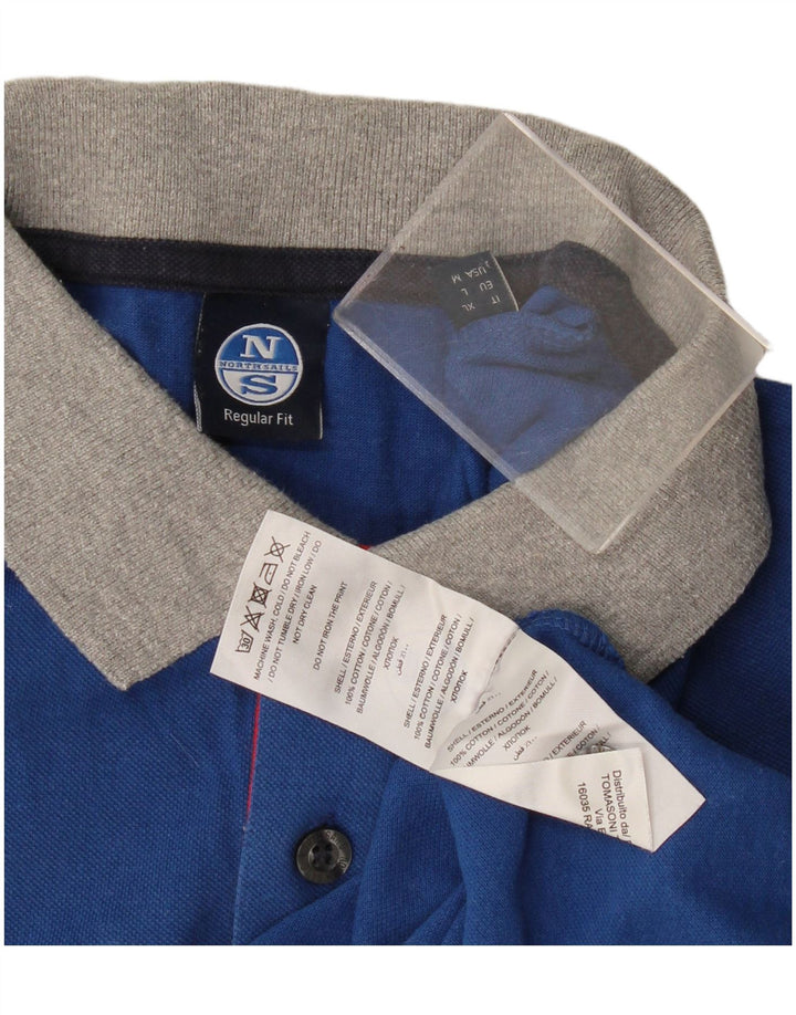 North Sails Herre Regular Fit Polo Shirt Medium Navy Blue Colourblock Bomuld