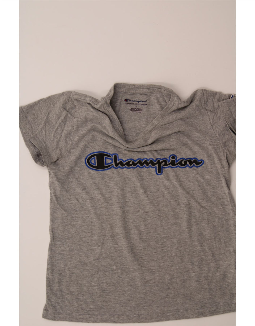 CHAMPION Boys Graphic T-Shirt Top 7-8 Years Small  Grey Cotton Vintage Champion and Second-Hand Champion from Messina Hembry 
