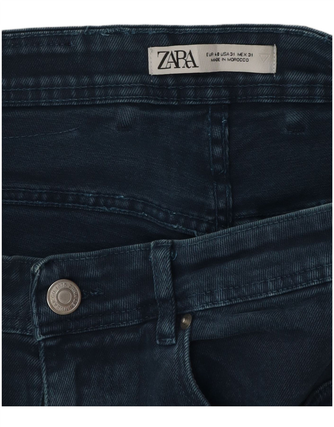 Zara Herre Denim Shorts EU 40 Medium W31 Navy Blue Bomuld