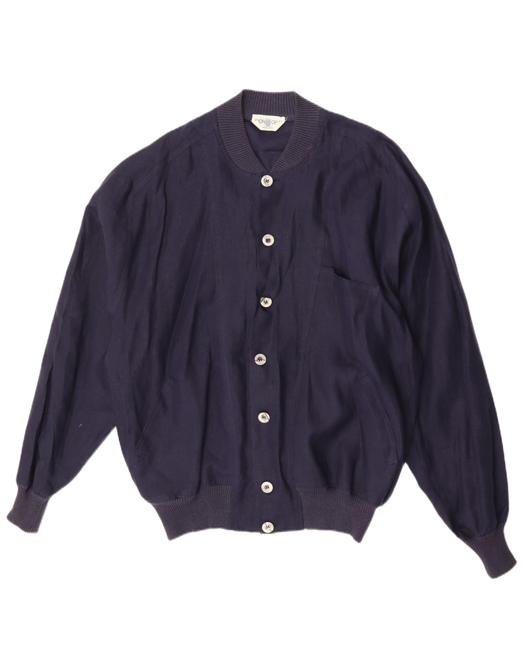 Avon Celli Herre Loose Fit Bomber Jacket IT 46 Small Navy Blue Linen