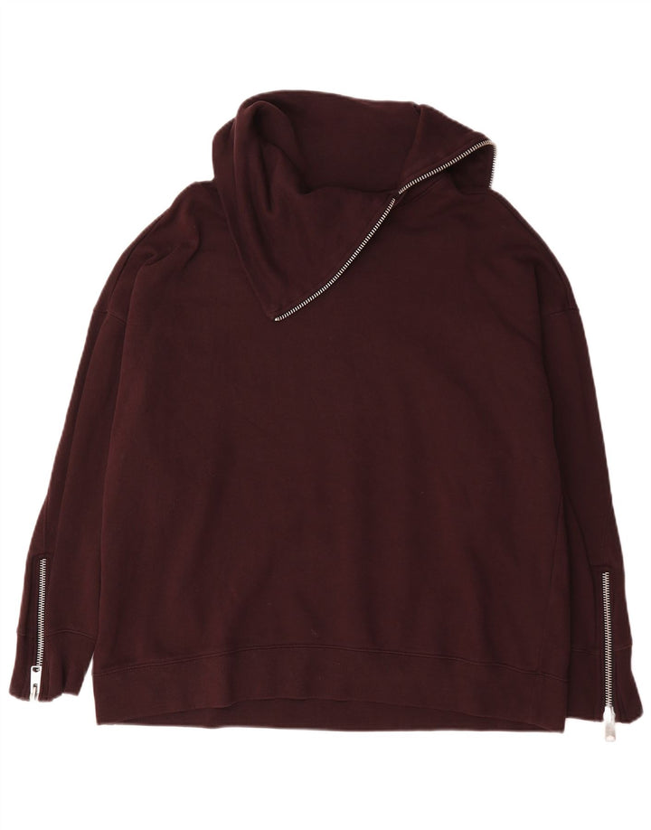 All Saints Dame Oversized Sweatshirt Jumper UK 14 Medium Burgundy