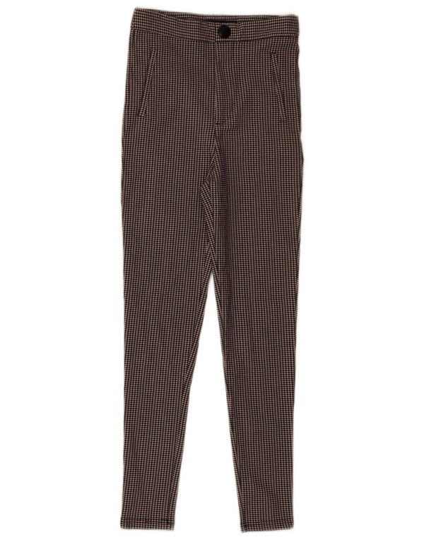 Zara Skinny Chinobukser til kvinder XS W24 L28 Flerfarvet Houndstooth