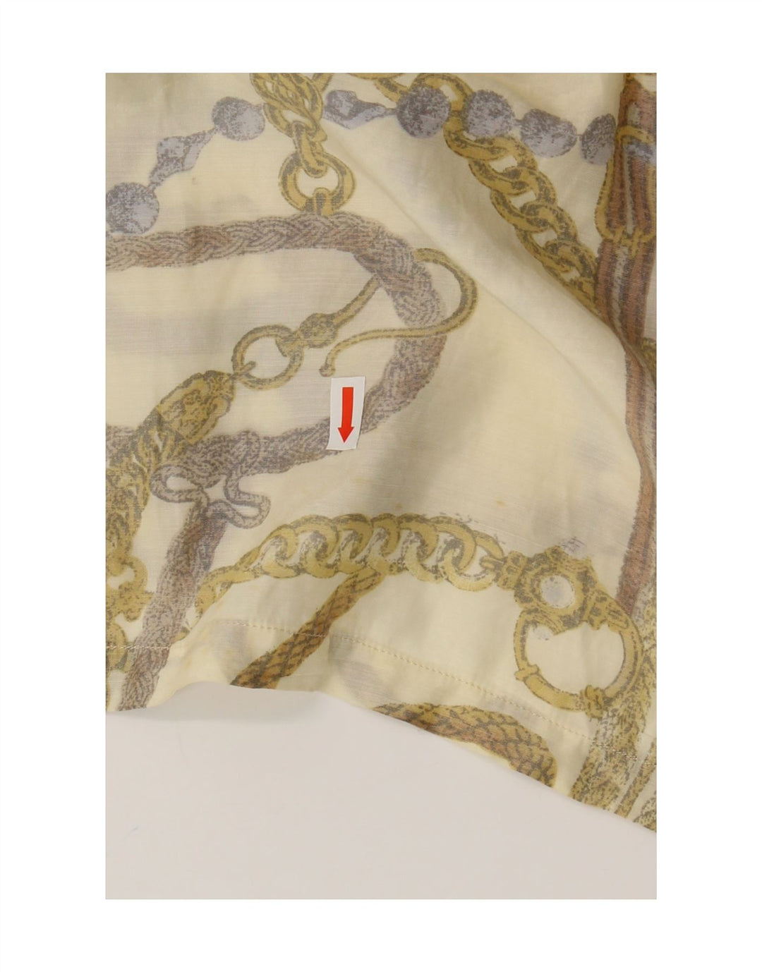 VINTAGE kvinders abstrakt mønster bluse Top UK 16 Stor Beige Akryl