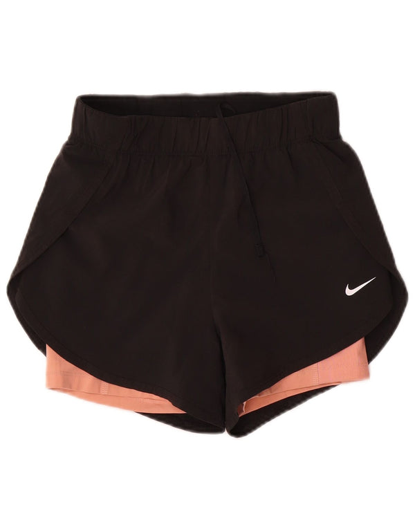 Nike Dame Dri Fit sportsshorts UK 4 XS sort polyester