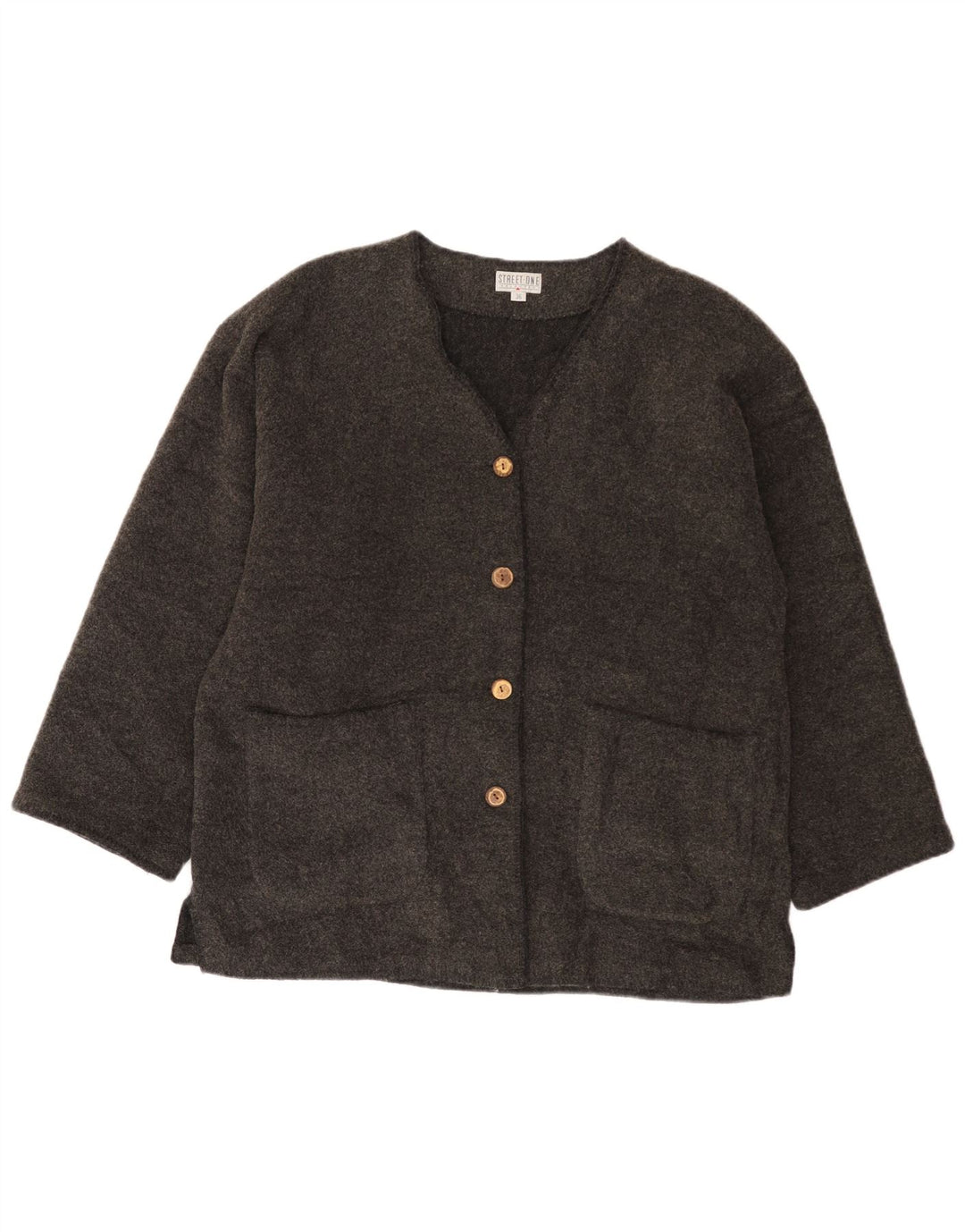 Street One Dame Oversized 4-knaps blazerjakke EU 36 lille grå uld