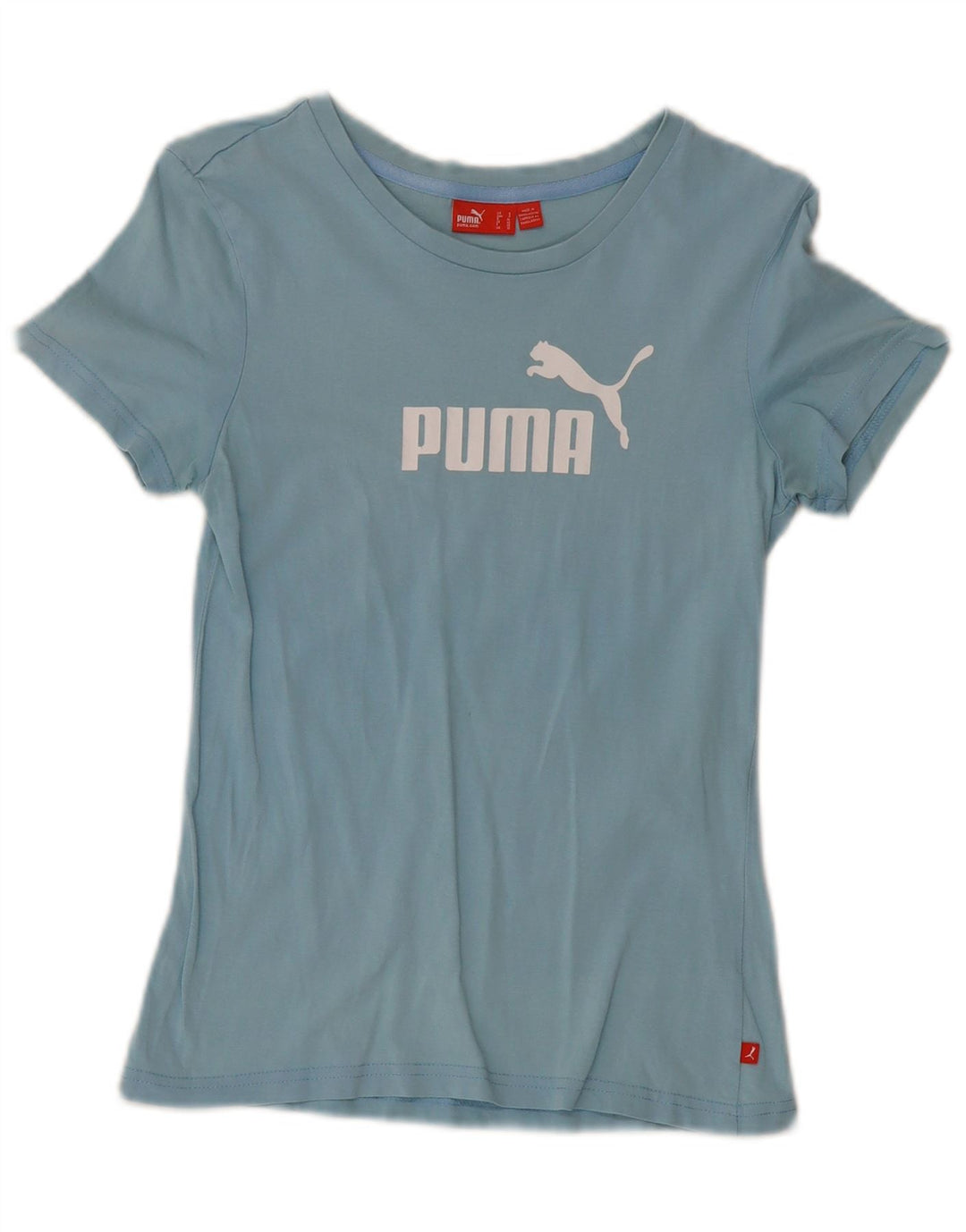 Puma Graphic T-Shirt Top UK 10 Small Blue