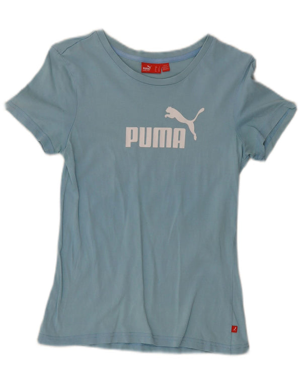 Puma Graphic T-Shirt Top UK 10 Small Blue