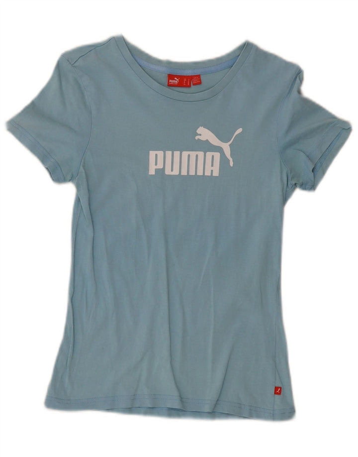 Puma Graphic T-Shirt Top UK 10 Small Blue