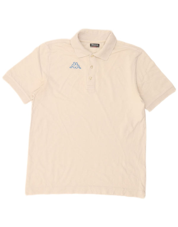 Kappa Herre grafisk poloshirt Stor hvid bomuld