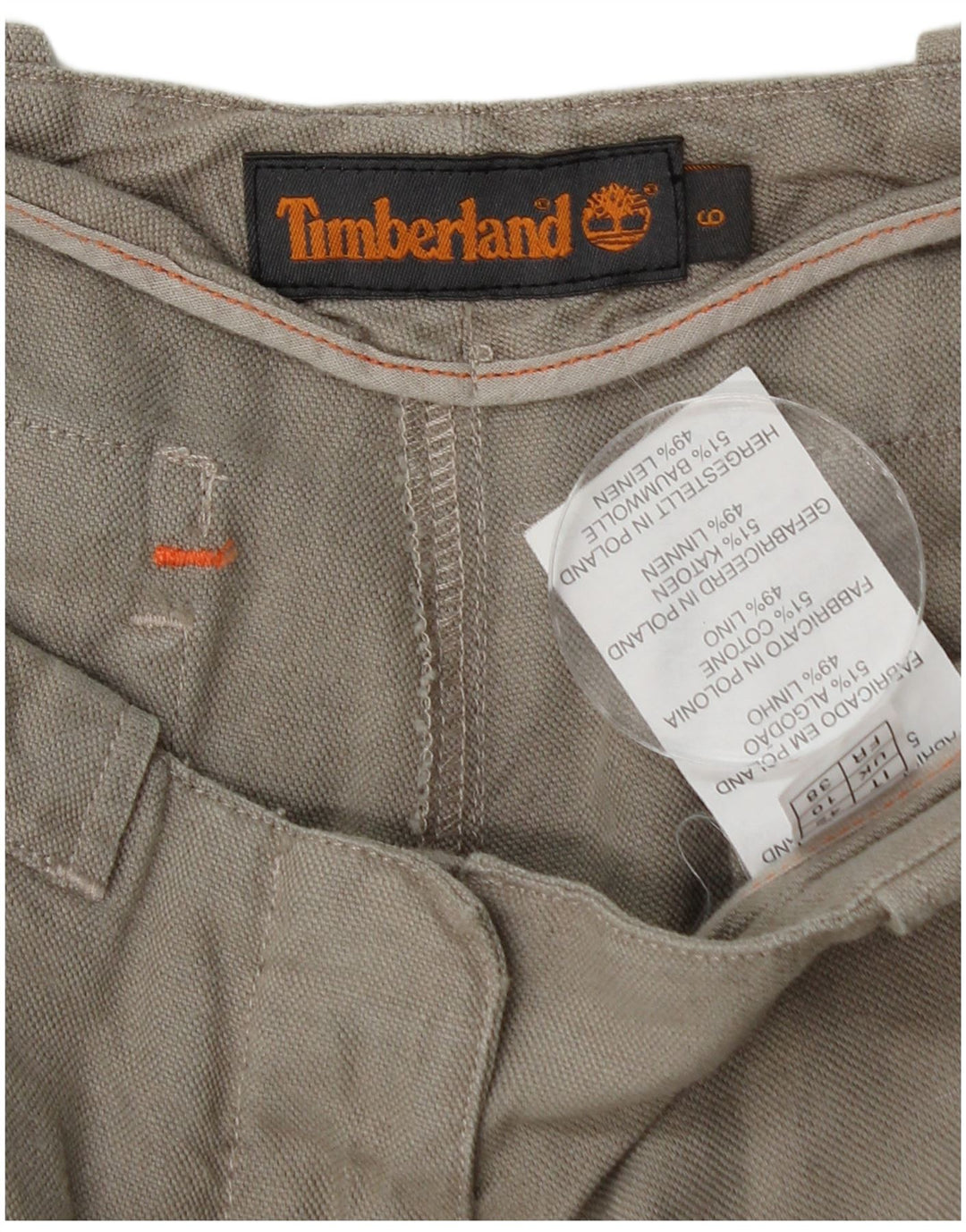 Timberland Lige Chinobukser til kvinder US 6 Medium W28 L30 Grå Bomuld